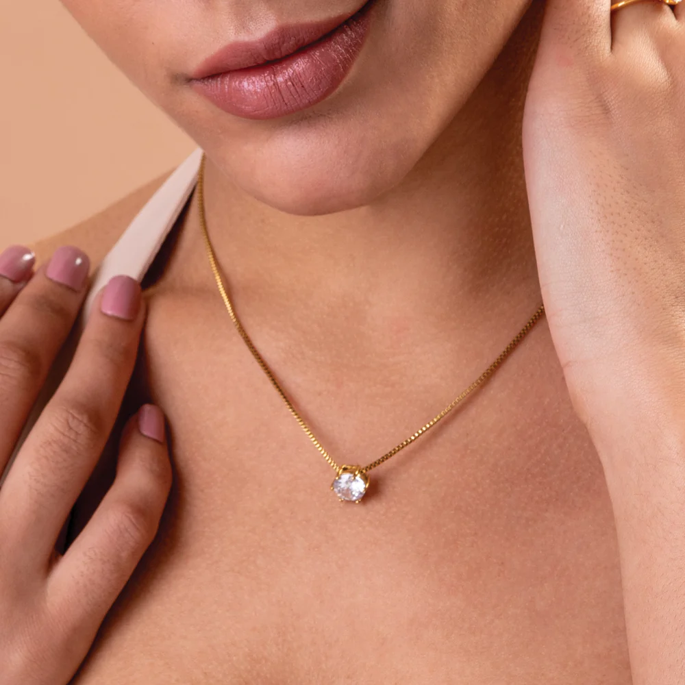 Round Solitaire Necklace